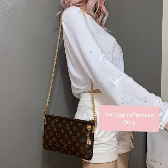 💕 LOUIS VUITTON Neverfull Monogram "PEONY" Mm/Gm Clutch/ Wristlet/Crossbody - Picture 16 of 16